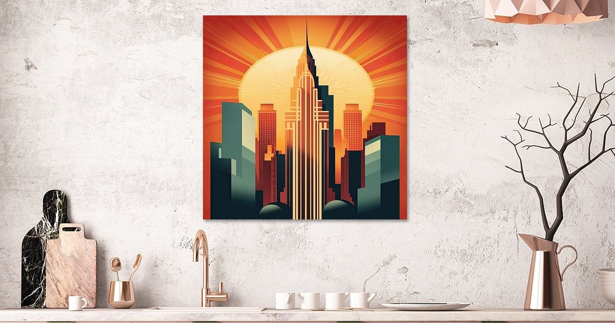 Art Deco New York Print Wall Art on canvas, poster and more